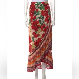 Farm Floral Print Maxi Length Skirt